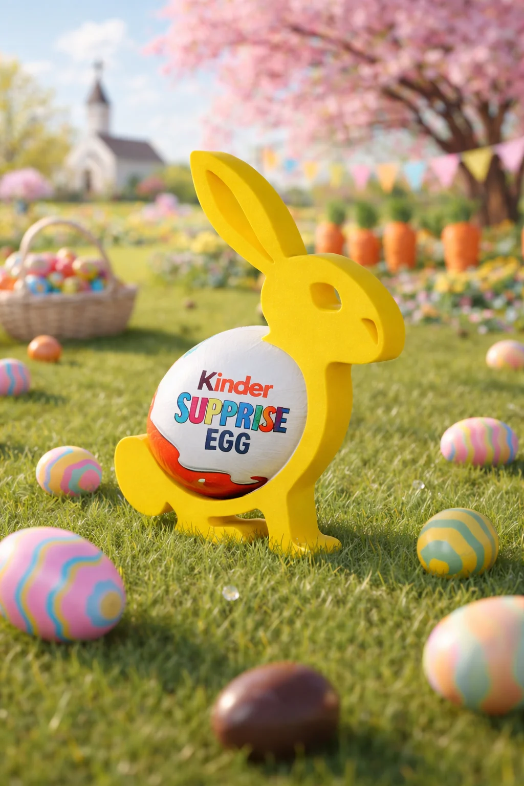 3D Printed Easter Bunny Kinder Surprise Egg Holder - Image 3