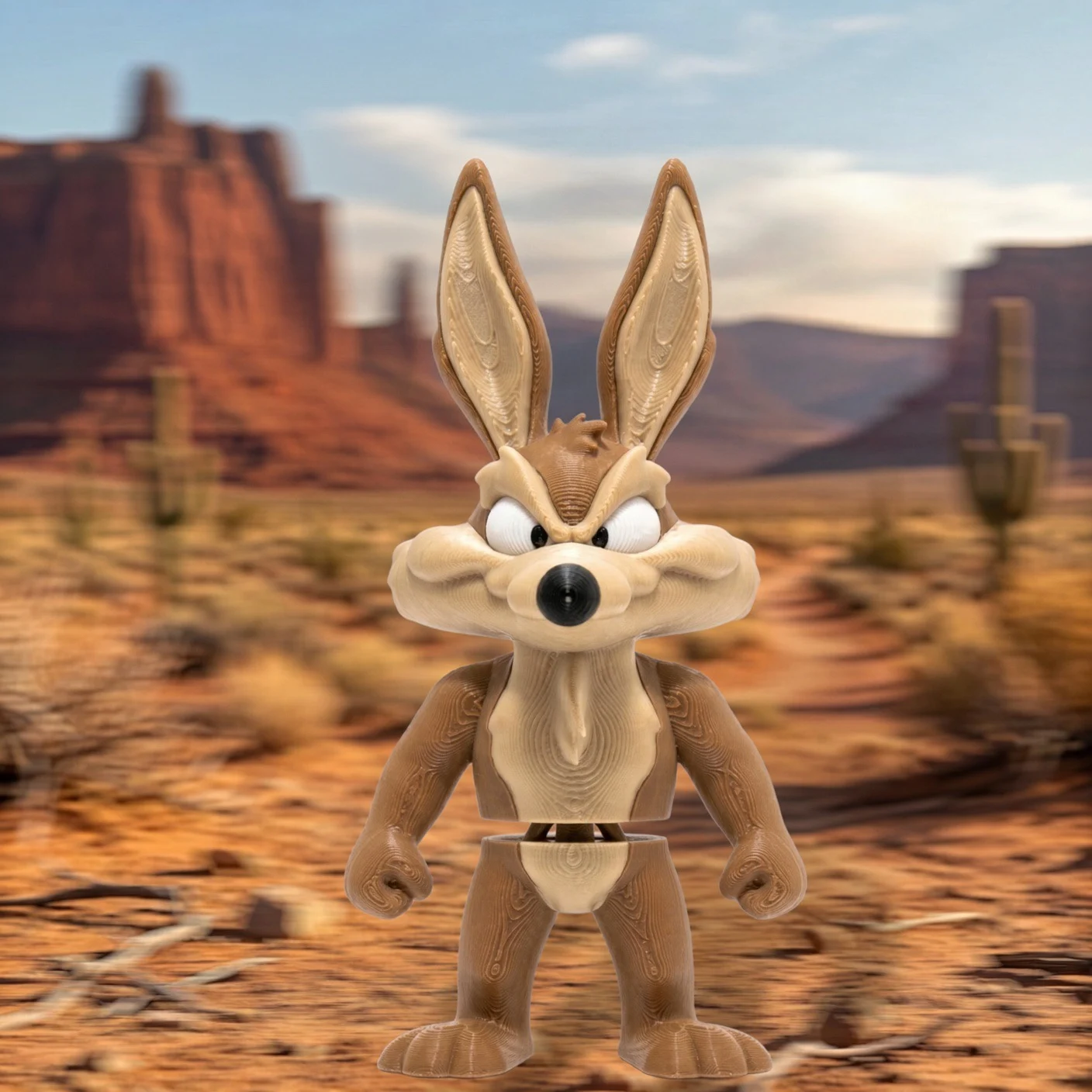 Desert Dash Coyote fan-inspired flexi figure 3D print