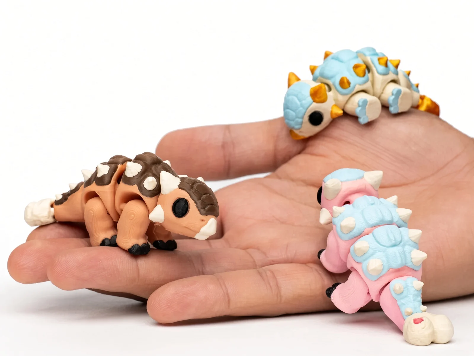 Mini articulated Ankylosaurs keychain 3D print