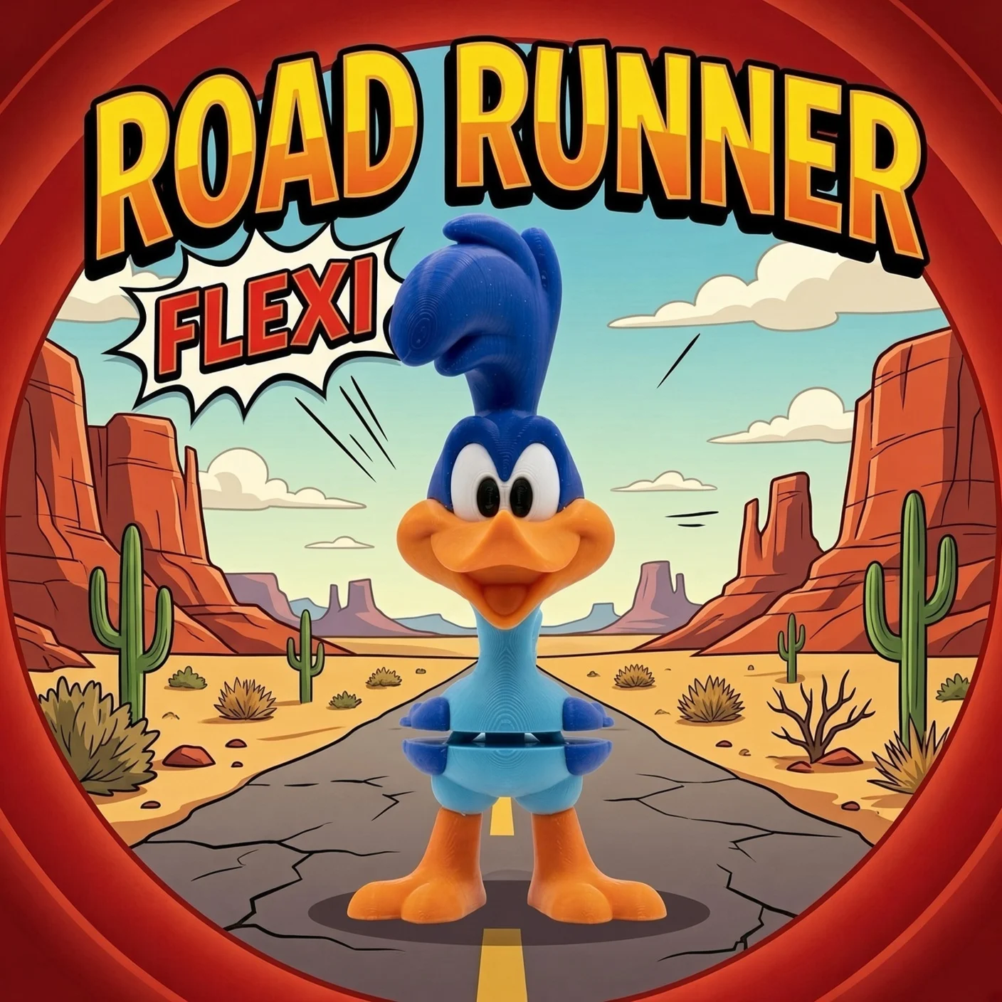 Roadrunner flexi figure 3D print