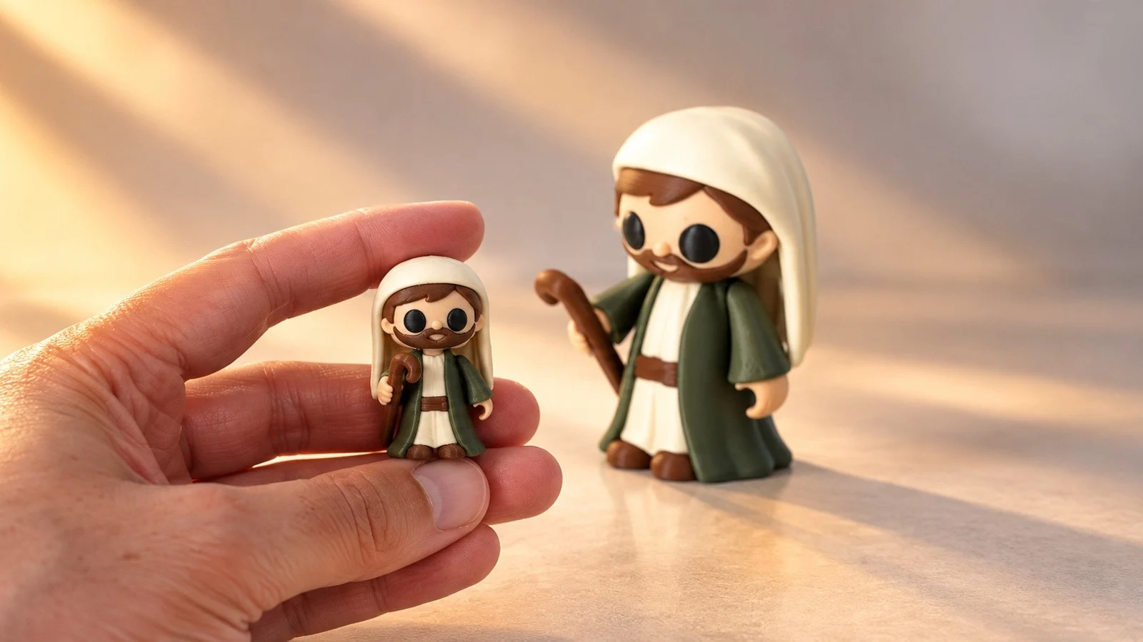 Little Joseph nativity figure 3D printed by Vivyd